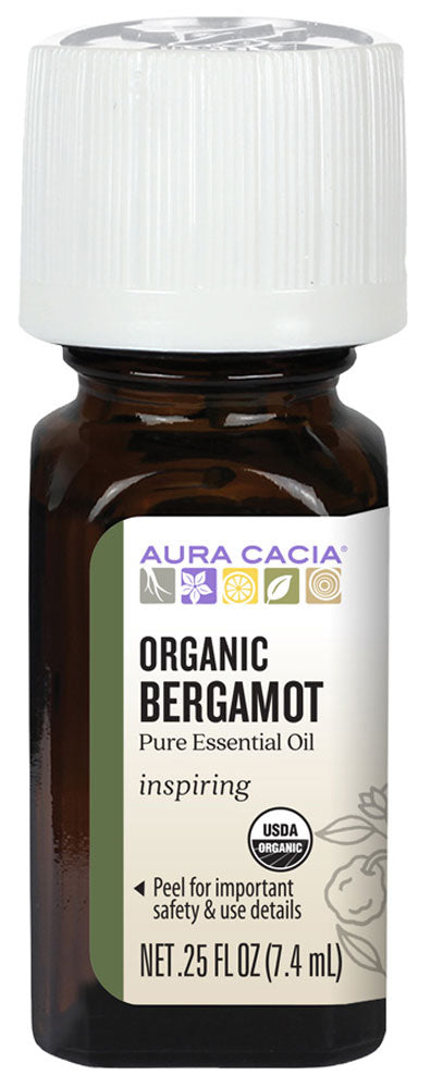 AURA CACIA Bergamot Essential Oil Organic (7.4 ml)