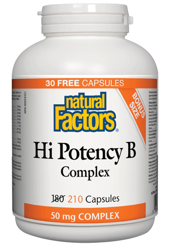 NATURAL FACTORS High Potency B-Complex (50 mg - 210 caps)