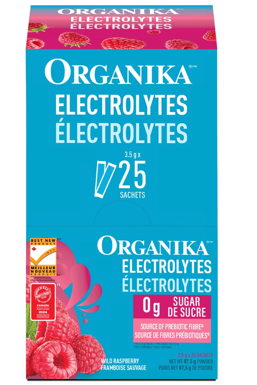ORGANIKA Electrolytes (Wild Raspberry -  3.5 g - 25 sachets)
