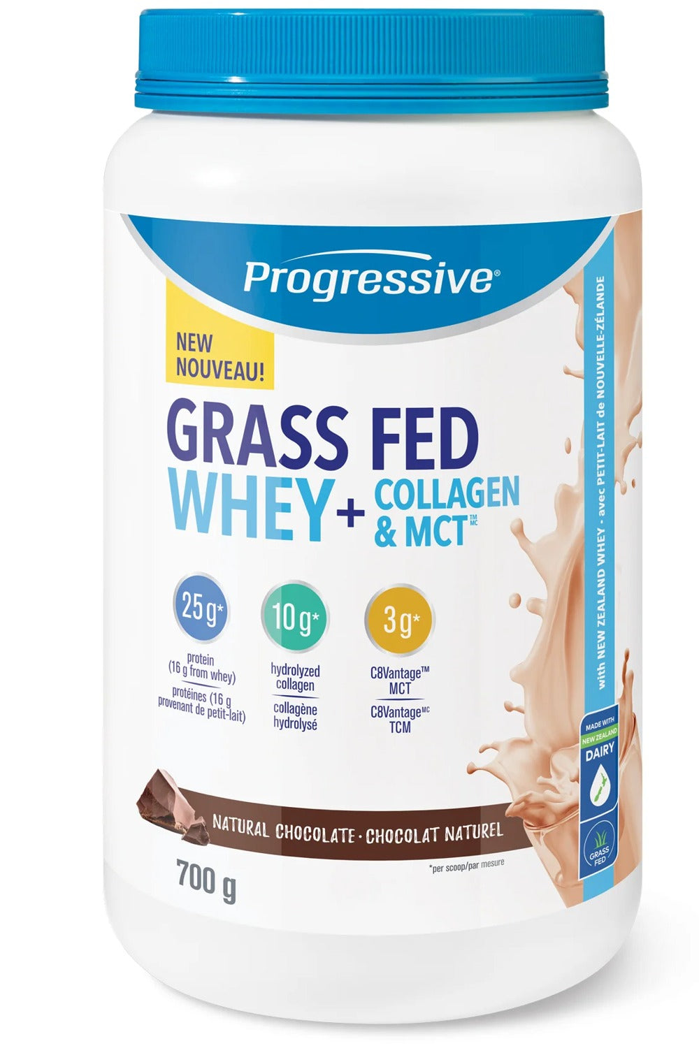 PROGRESSIVE Grass Fed Whey + Collagen & MCT (Chocolate - 700 gr)