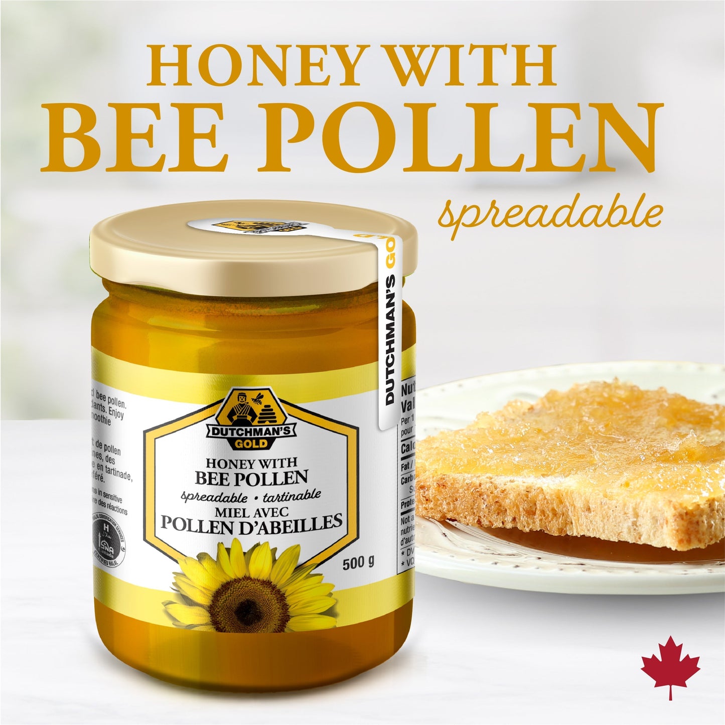 DUTCHMAN'S GOLD Honey with Bee Pollen (500 gr)