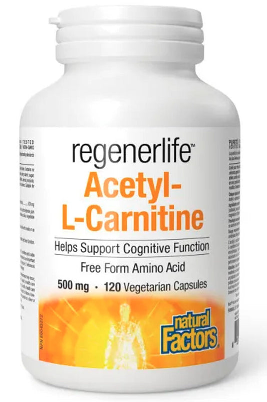 NATURAL FACTORS Regenerlife Acetyl-L-Carnitine (500 mg - 120 vcaps)