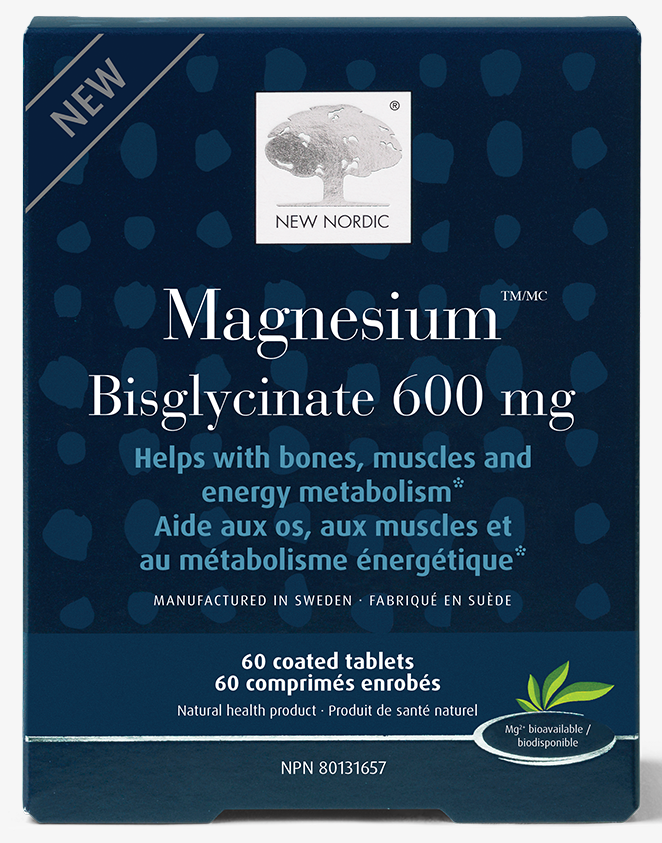 NEW NORDIC Magnesium Bisglycinate (600 mg - 60 Coated Tabs)