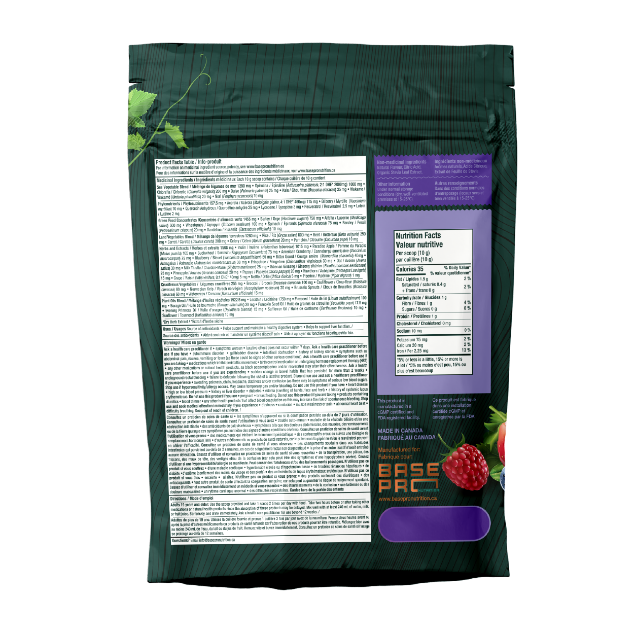 BASE PRO NUTRITION Pro Greens (Mixed Berry - 300 grams)