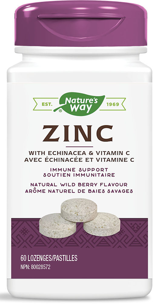 NATURE'S WAY Zinc with Echinacea & Vitamin C (60 lozenges)