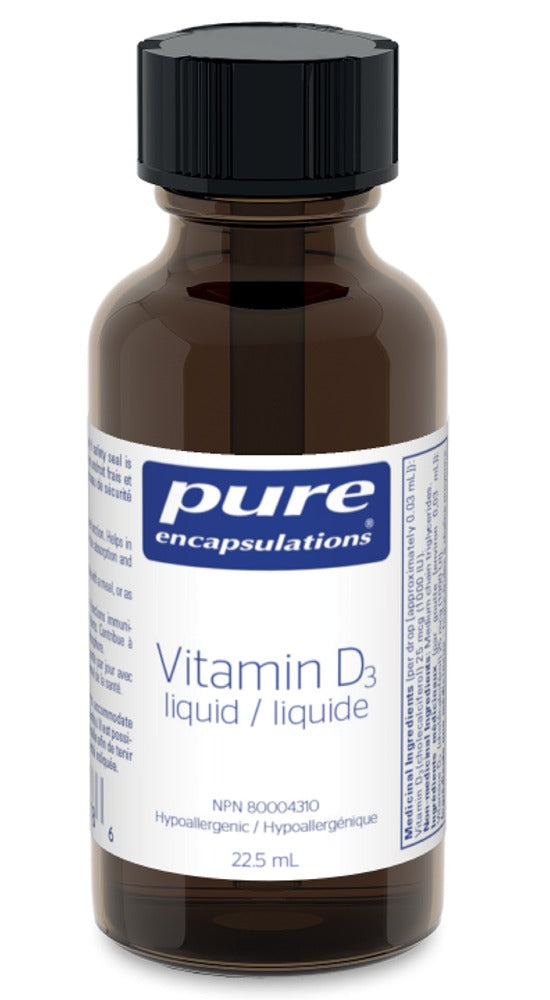 PURE ENCAPSULATIONS Vitamin D3 liquid (22.5 Milliliters)